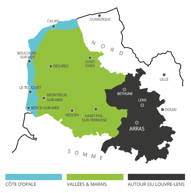 immobilier Pas-de-Calais -  Carte des zones